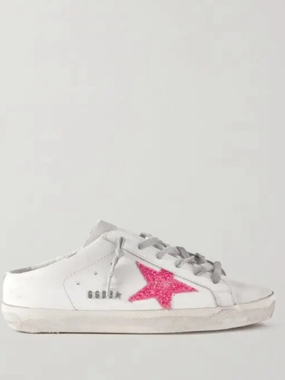 Golden Goose Super-Star Slip On Sneakers with Pink Star Accent
